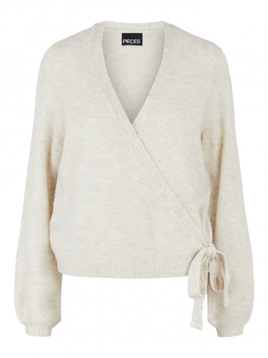 PCGESSIE LS WRAP KNIT CARDIGAN Birch