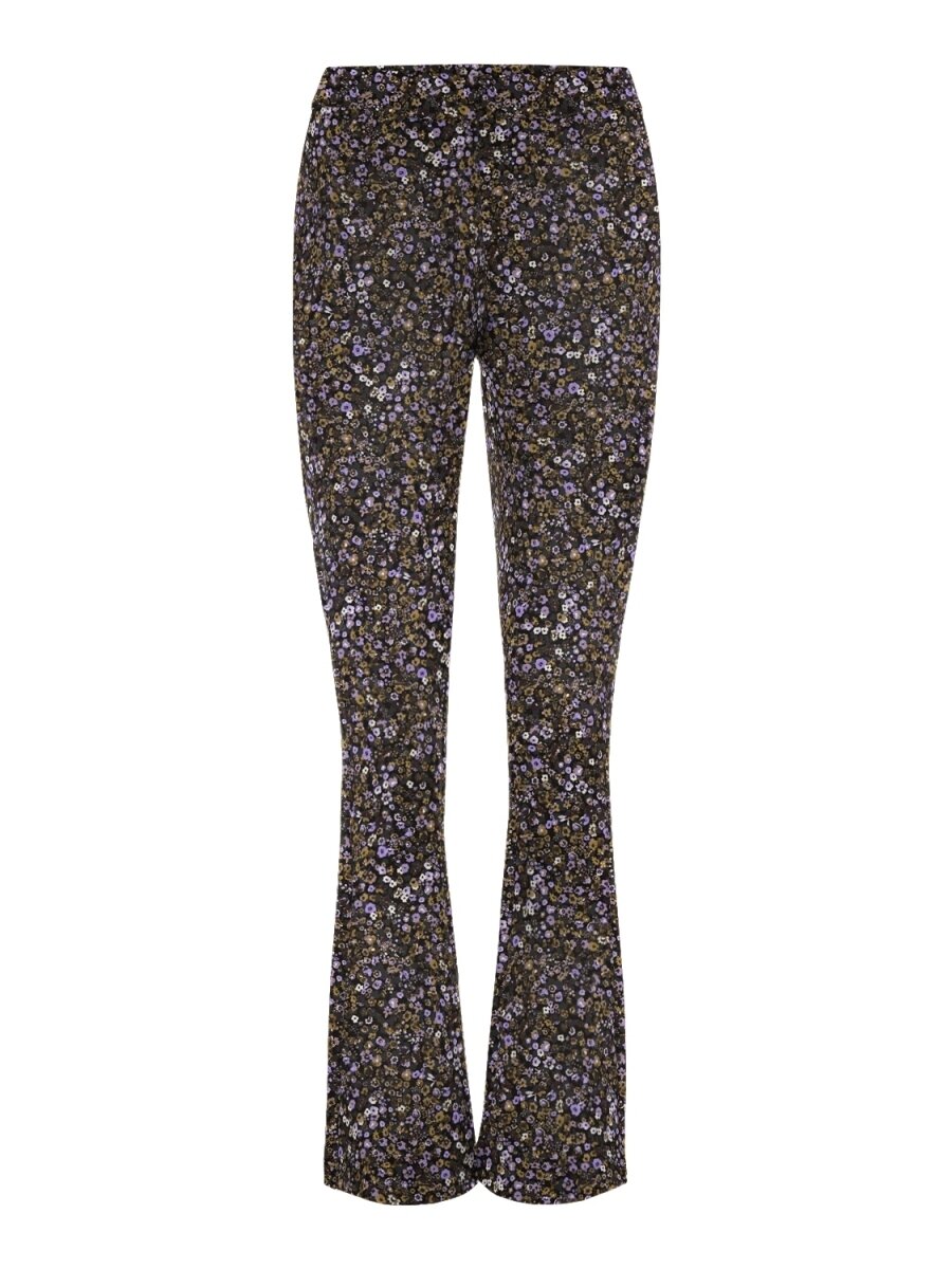 VMKAMMA NW FLARED JERSEY PRINT PANT LCS Black-Uba Hyacinth