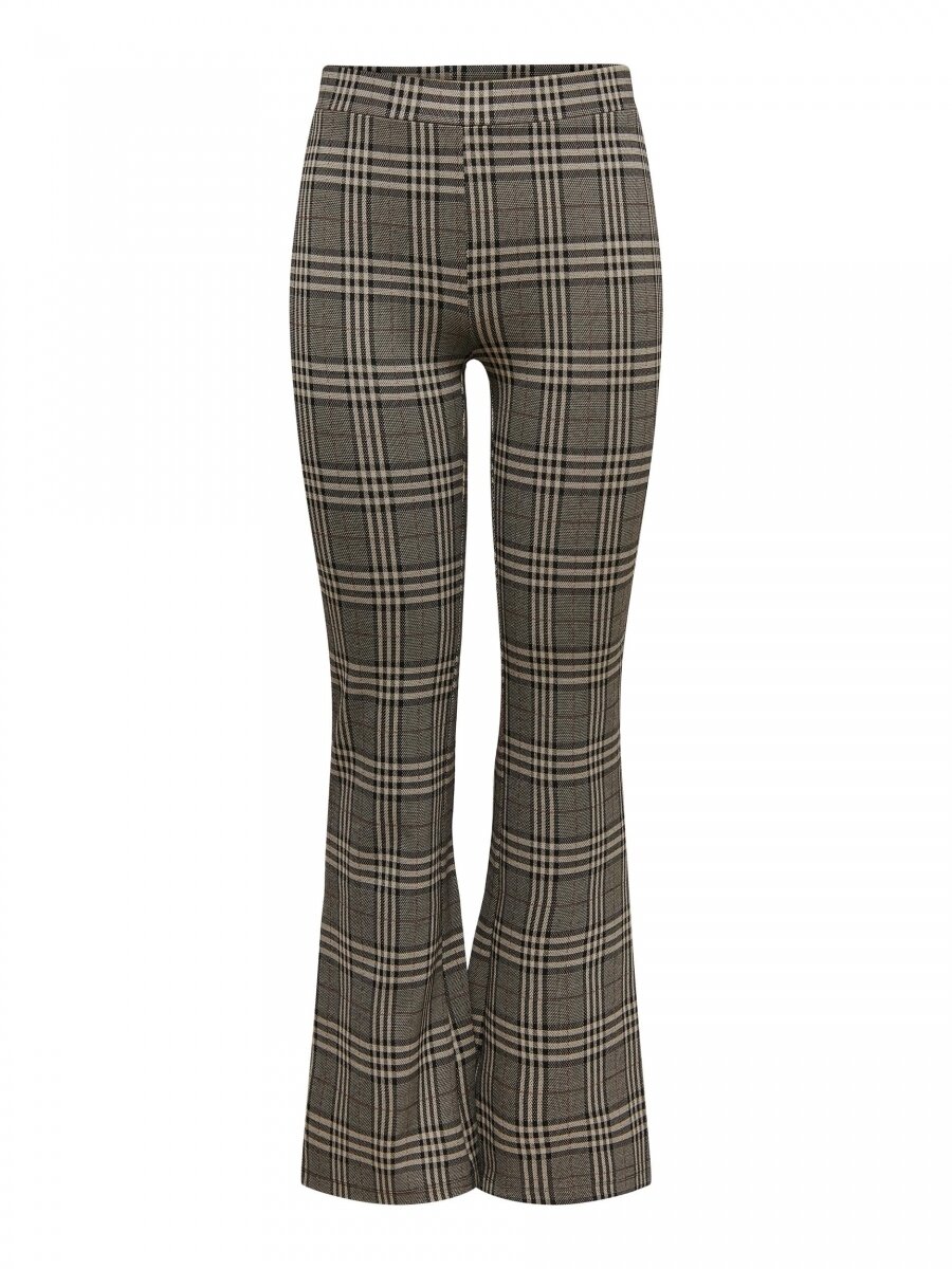 JDYMANDY MIA FLARE CHECK PANT JRS Cobblestone/BIG CHEC