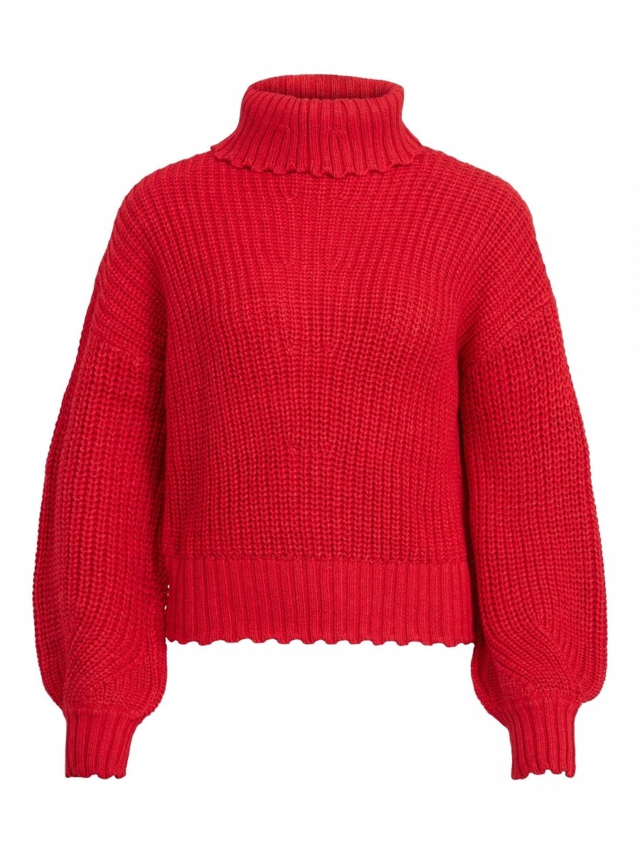 VIKILAN COWLNECK L/S KNIT TOP/SU Barbados Cherry