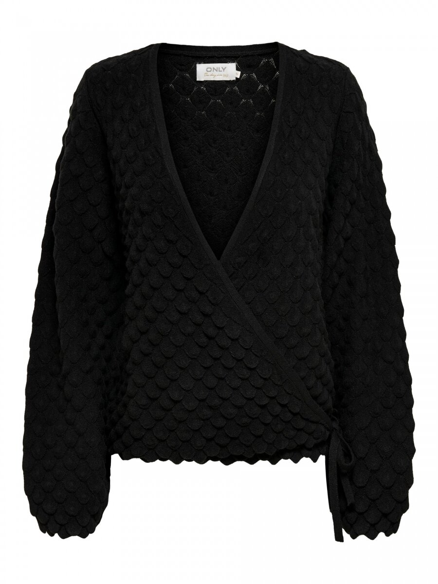 ONLGILJA L/S WRAP PULLOVER CS KNT Black