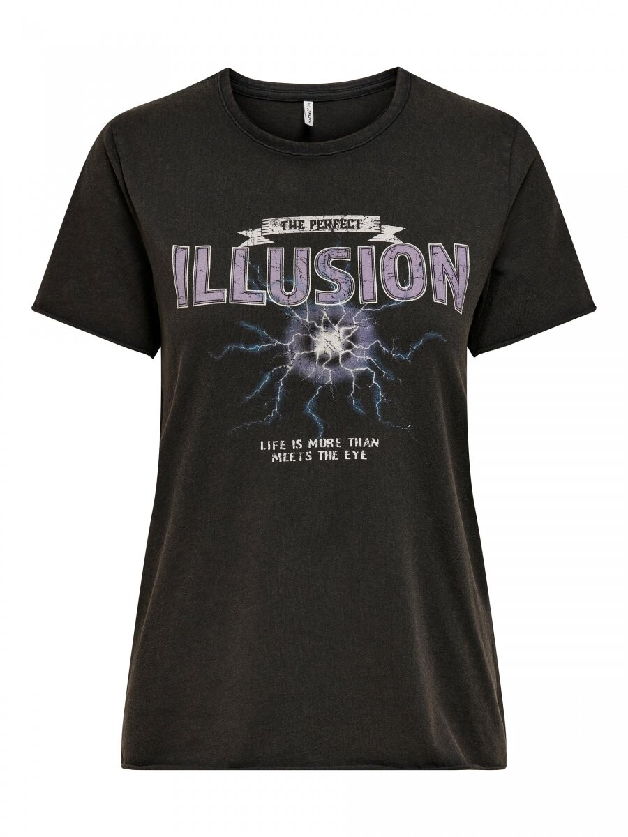 ONLLUCY LIFE REG S/S COSMIC TOP BOX JRS Black-ILLUSION
