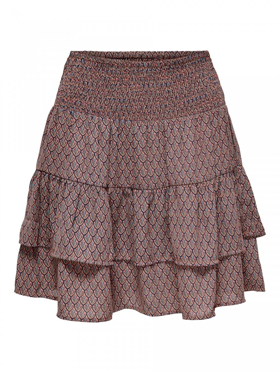 JDYGAUCHO SMOCK SKIRT WVN Copper Brown/GEOMETR