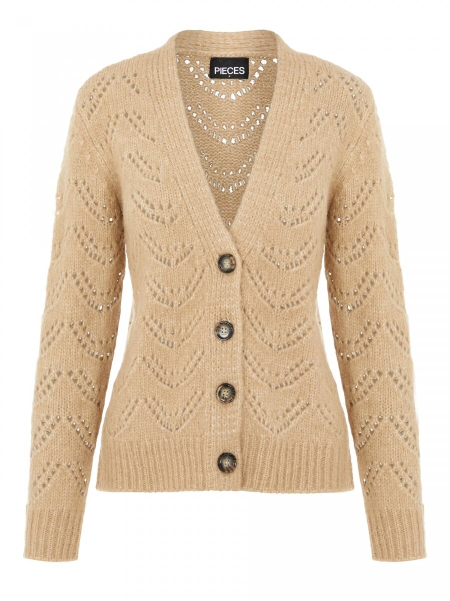 PCBIBI LS KNIT CARDIGAN NOOS Silver Mink