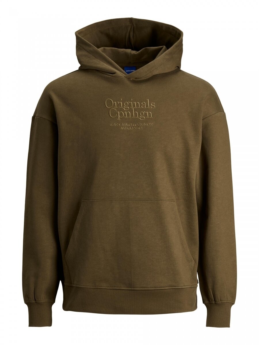 JORCLASSY EMB SWEAT HOOD Desert Palm/RELAXED