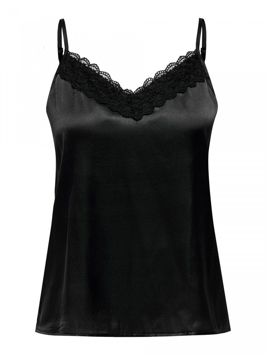 JDYFIFI S/L LACE SINGLET WVN Black