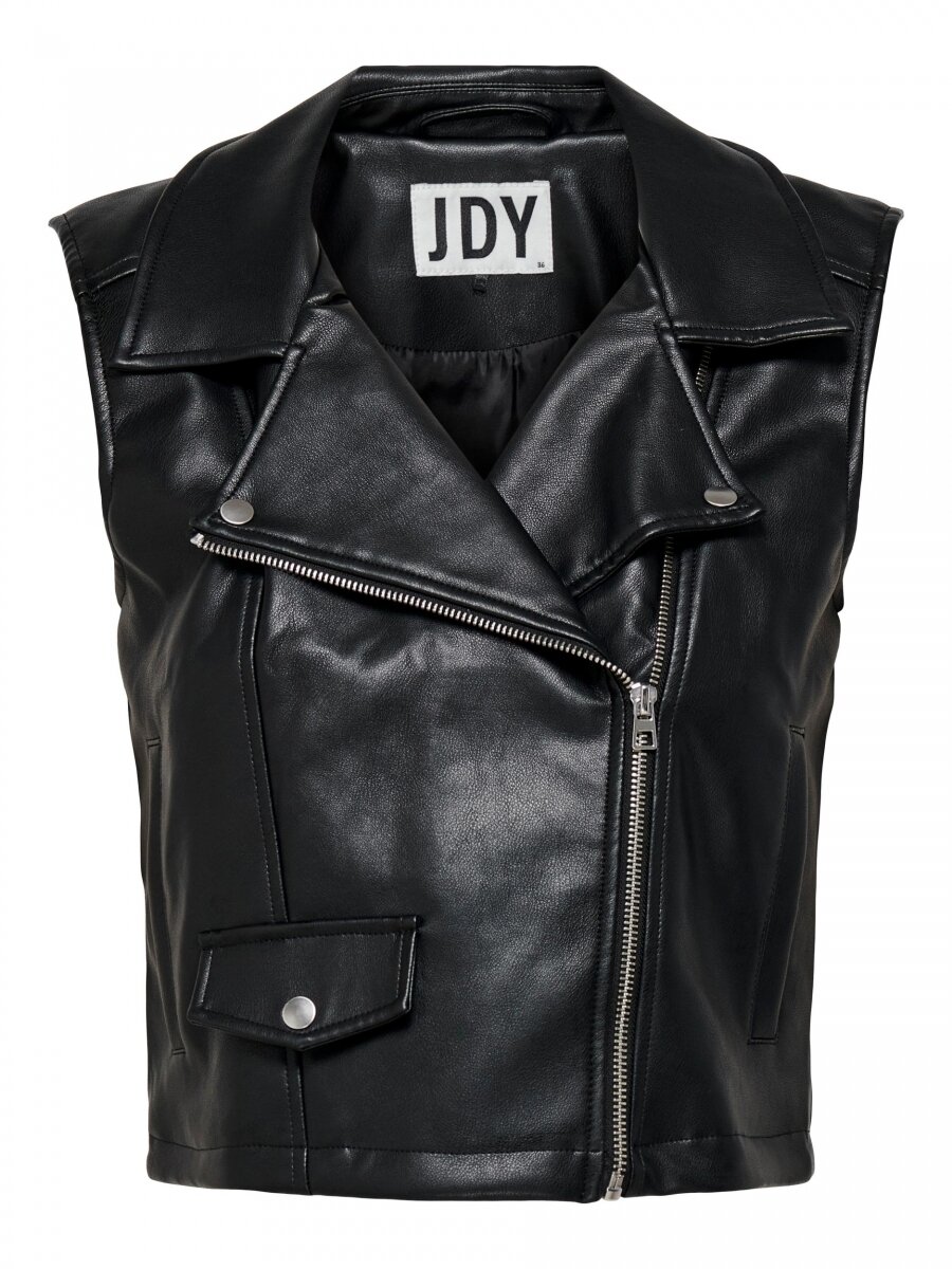 JDYETTA FAUX LEATHER WAISTCOAT OTW SIE Black