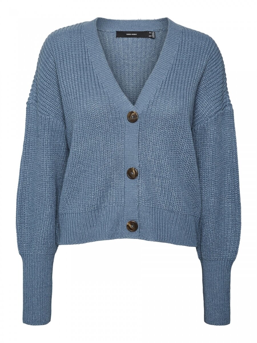 VMLEA LS V-NECK CUFF CARDIGAN NOOS China Blue