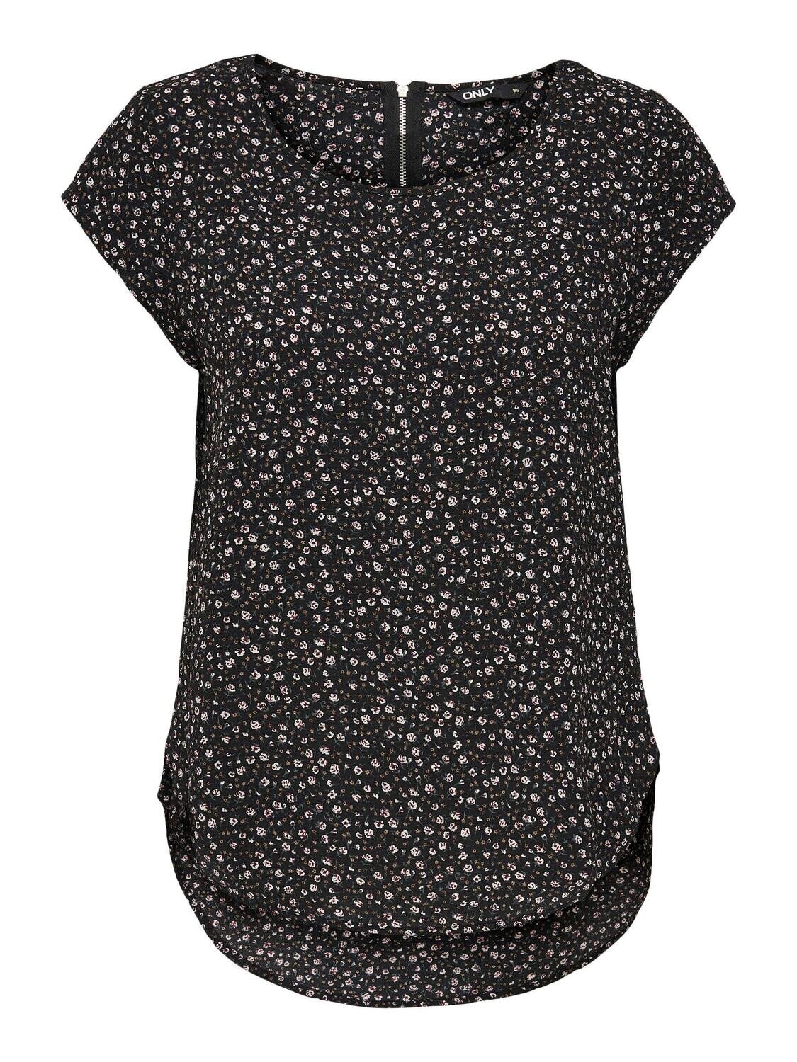 ONLVIC SS AOP TOP NOOS PTM Black-PAULA DITSY