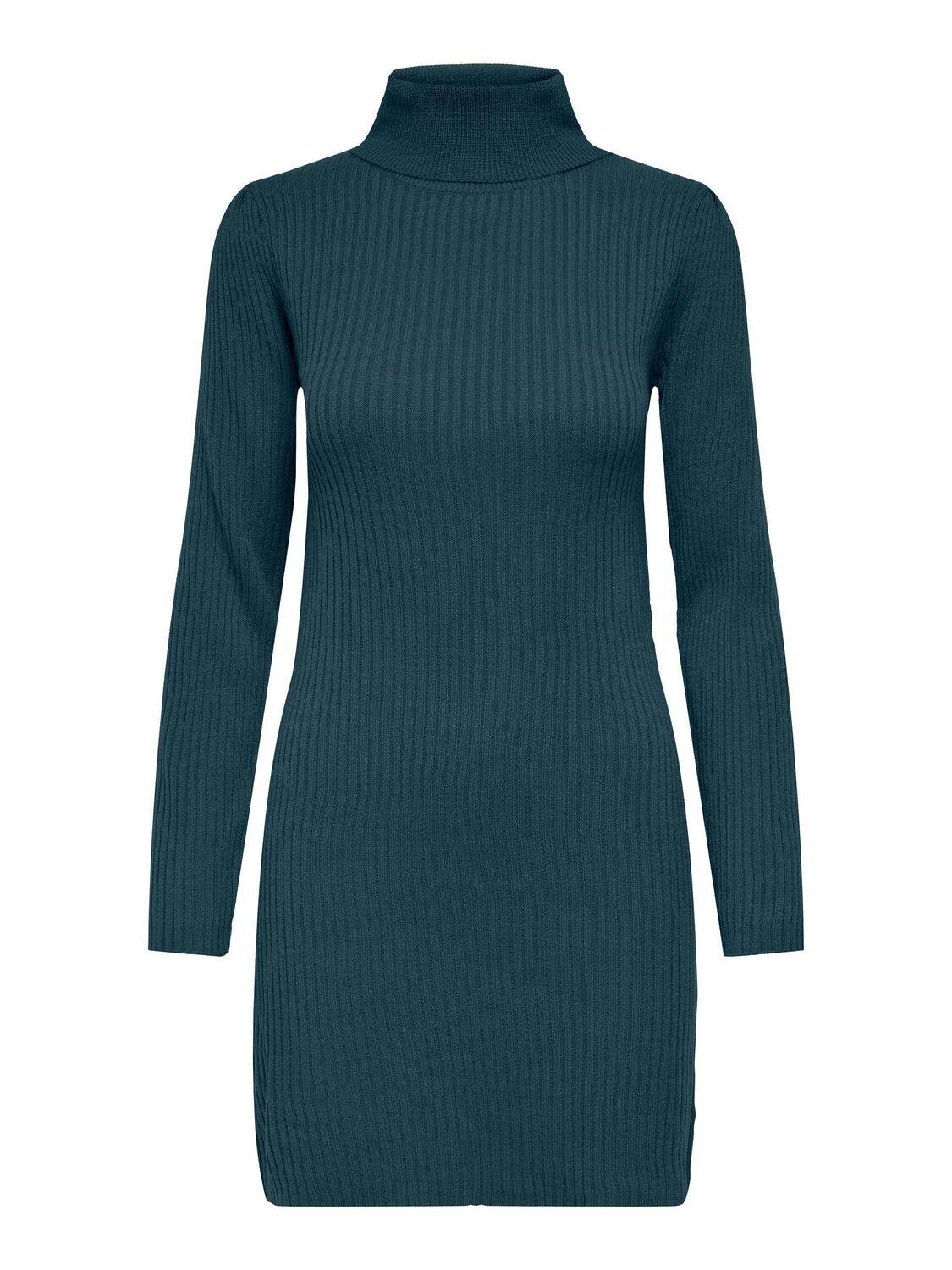 JDYLINA L/S ROLL NECK DRESS KNT Reflecting Pond