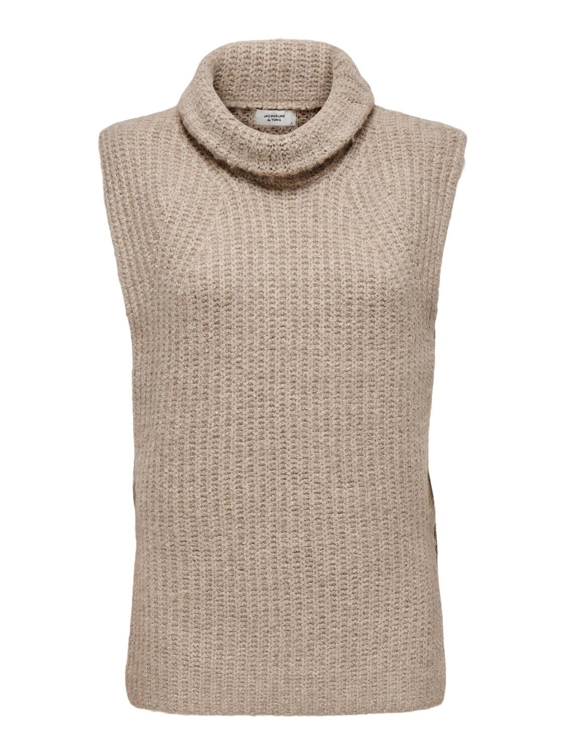 JDYBECCA LIFE S/L ROLL NECK VEST KNT Iron/MELANGE