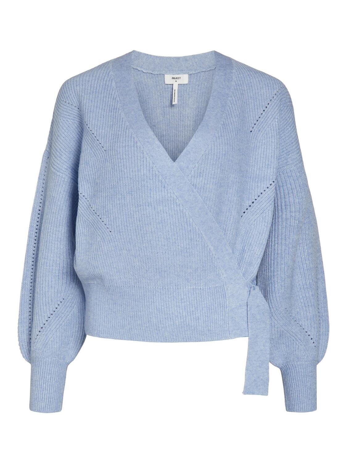 OBJKILA L/S KNIT CARDIGAN 119 Serenity/MELANGE