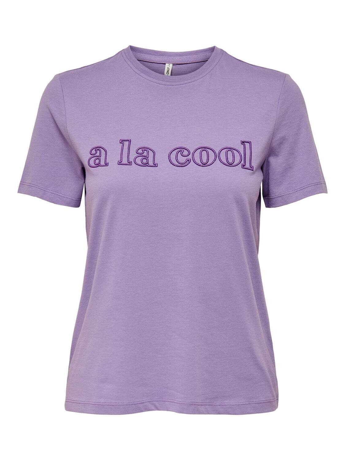 ONLROSA REG S/S TEXT TOP BOX JRS Chalk Violet/COOL