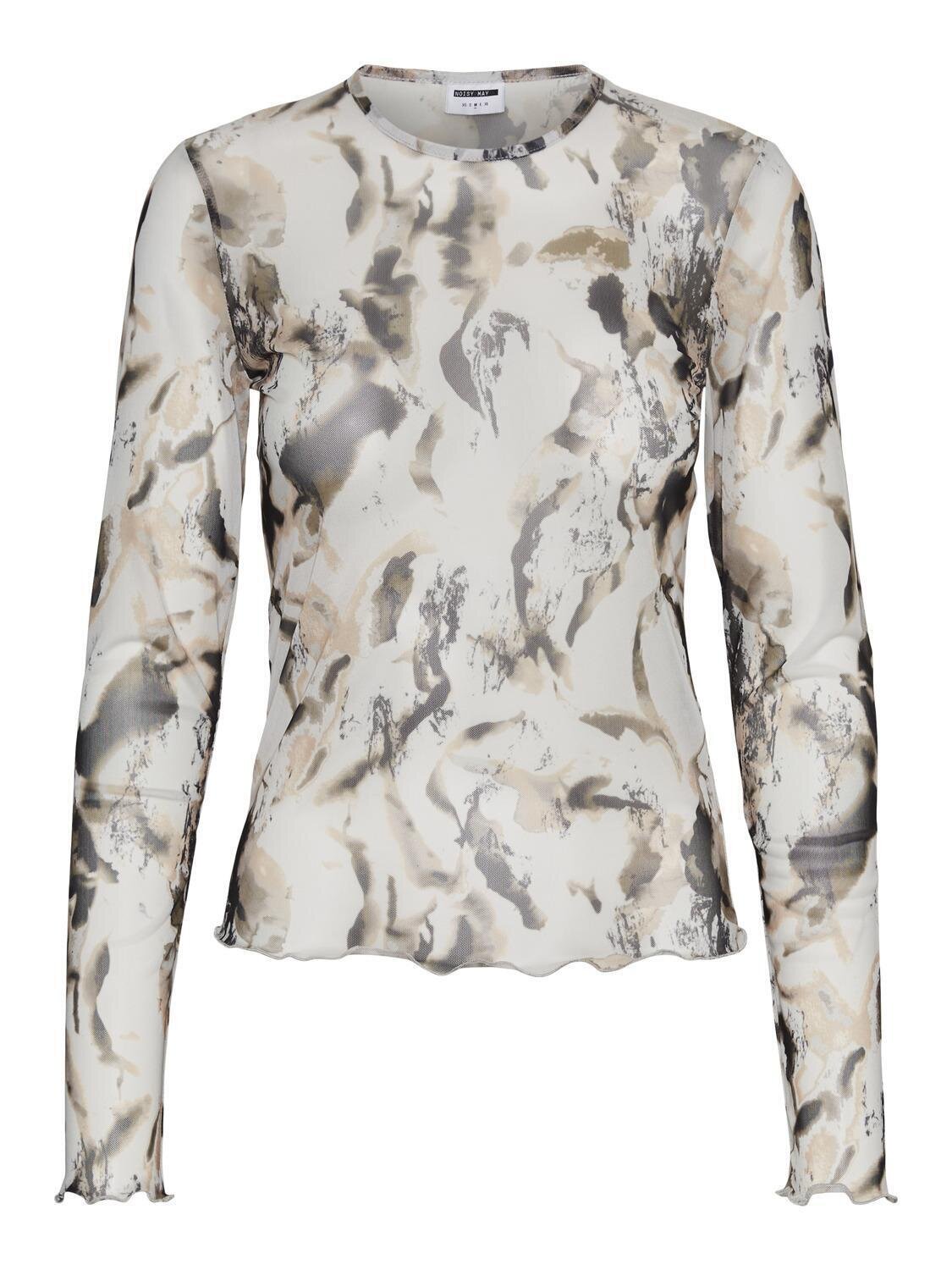 NMALMA L/S O-NECK TOP Hazelnut-WATERMARBLE