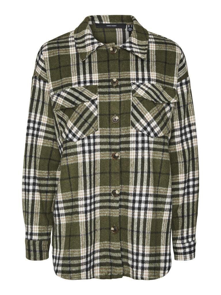 VMSHAY L/S OVERSIZE SHIRT VIP Ivy Green-BLACK-NOMAD