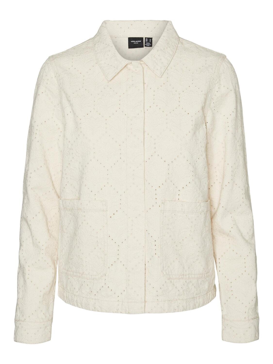 VMSMILLA LS LOOSE EMB JACKET LCS Birch-EMBRODERI