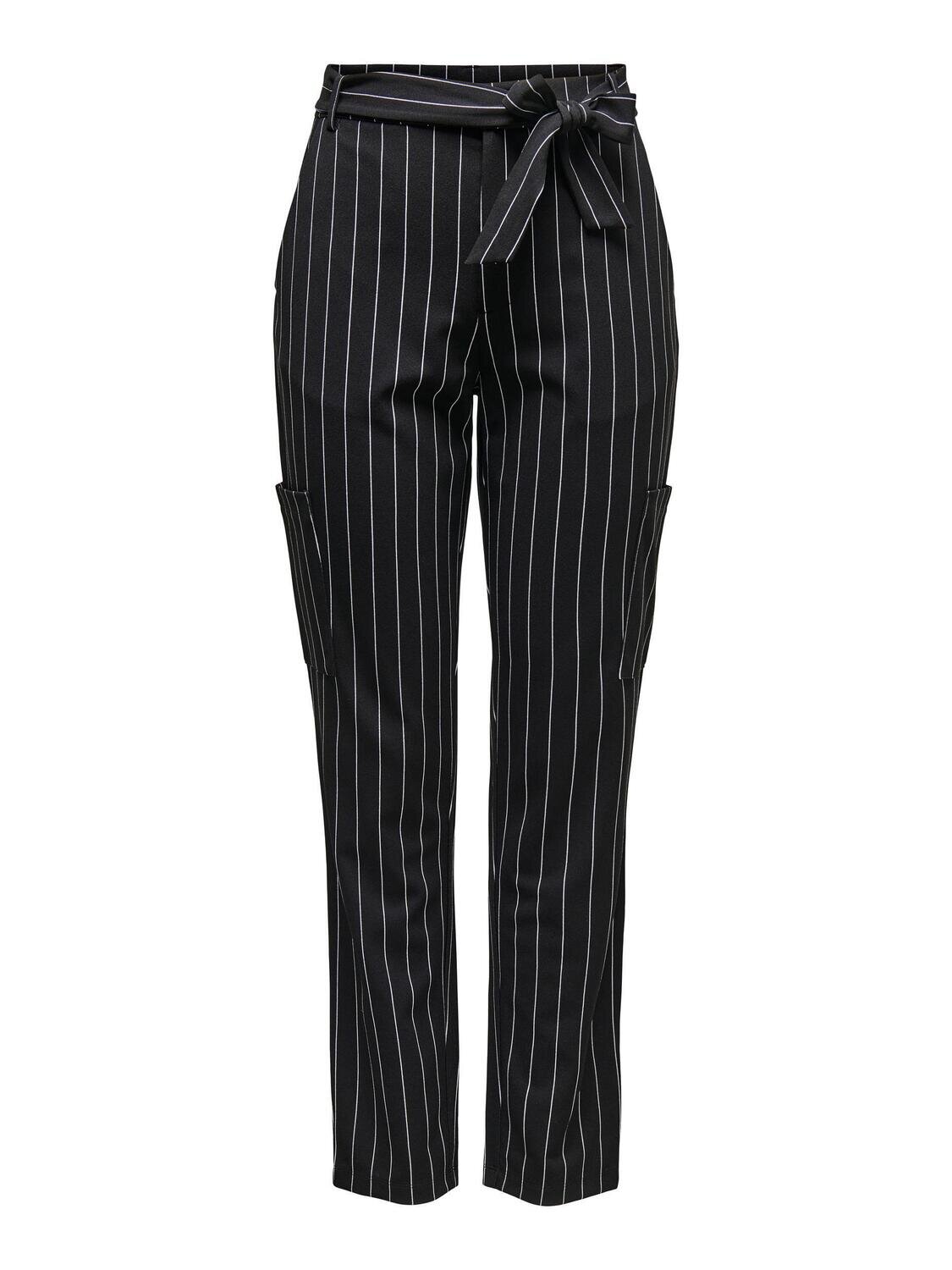 JDYGEGGO BELT POCKET PANT JRS Black-PIN STRIPES