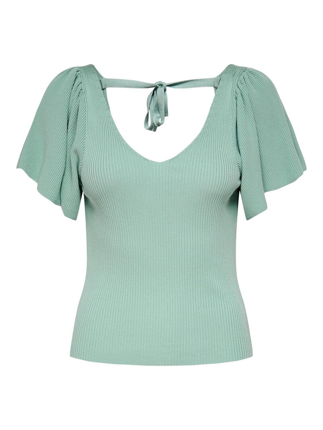 ONLLEELO S/S BACK PULLOVER KNT NOOS Jadeite