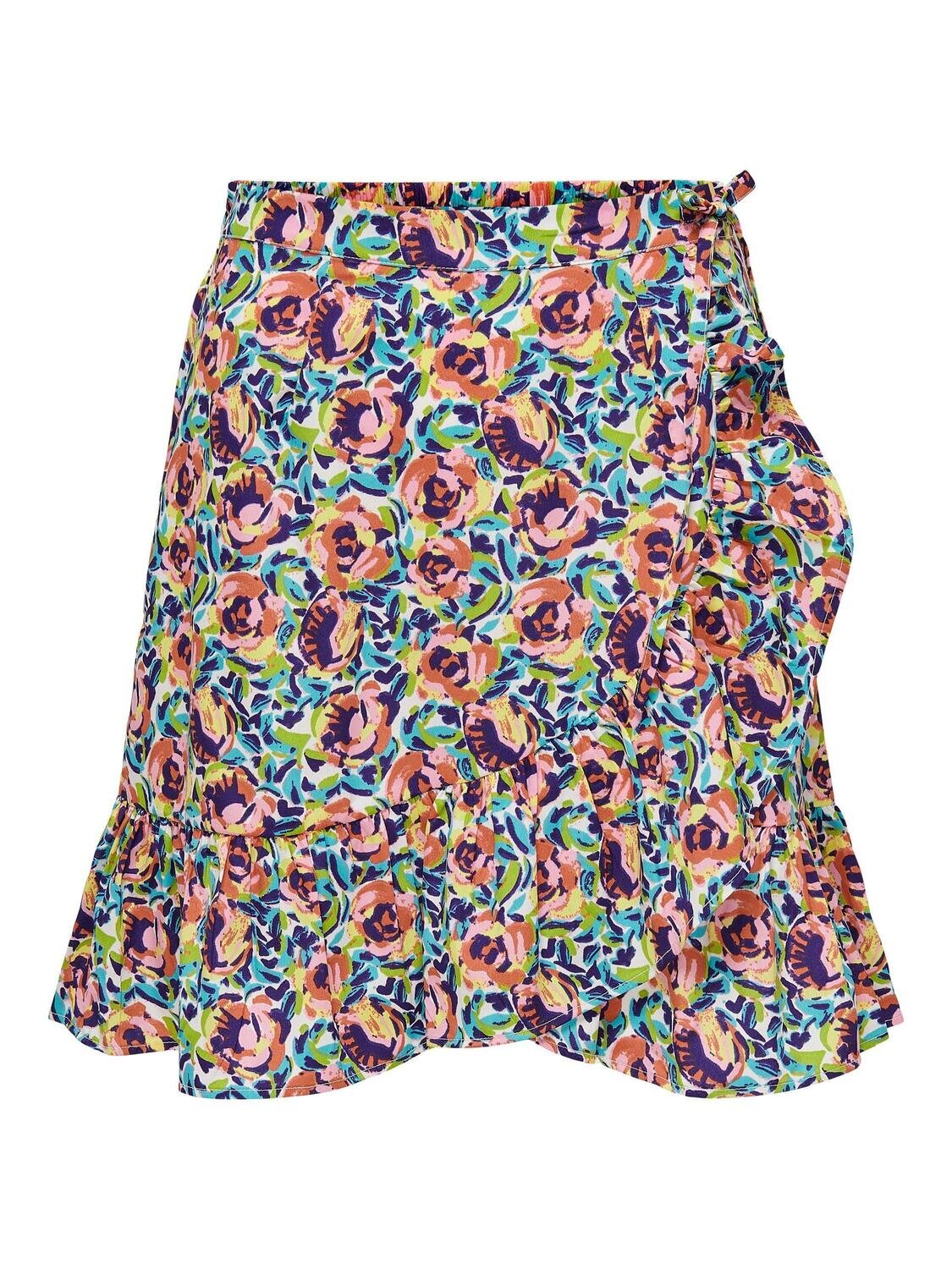 JDYMARIA SHORT WRAP SKIRT WVN Cloud Dancer-DUSTY JADE GREEN