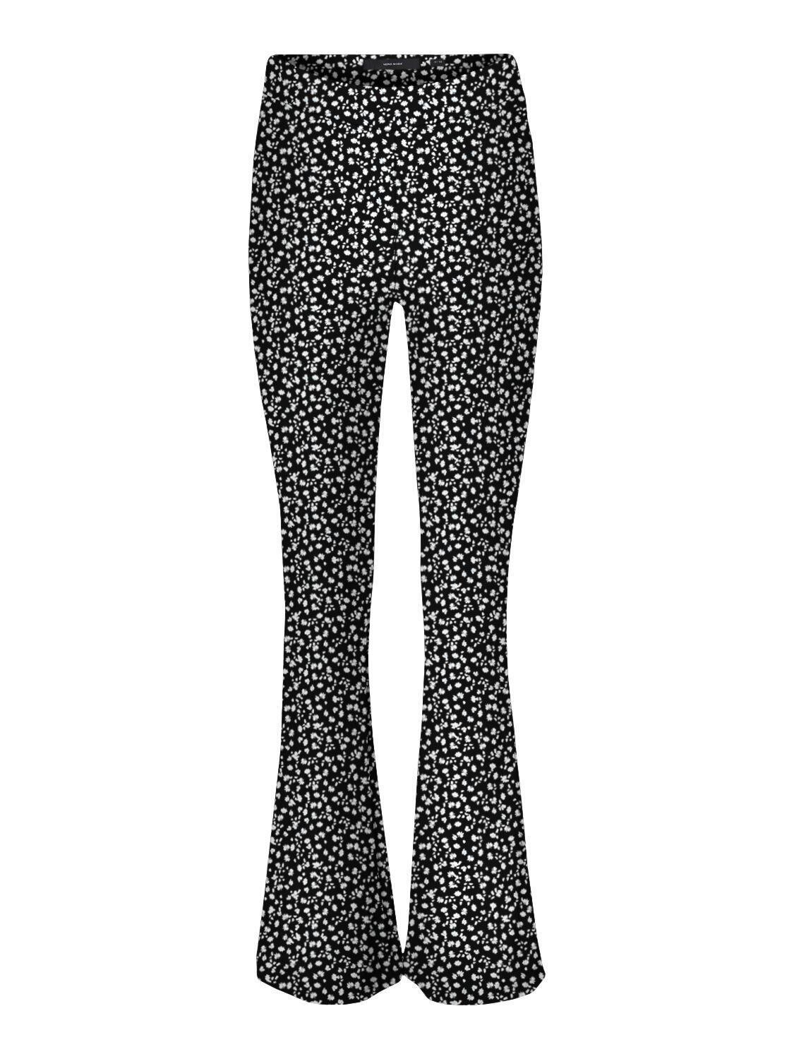 VMKAMMA NW FLARED JERSEY PRINT PANT LCS Black-MAJA SNOW WHITE