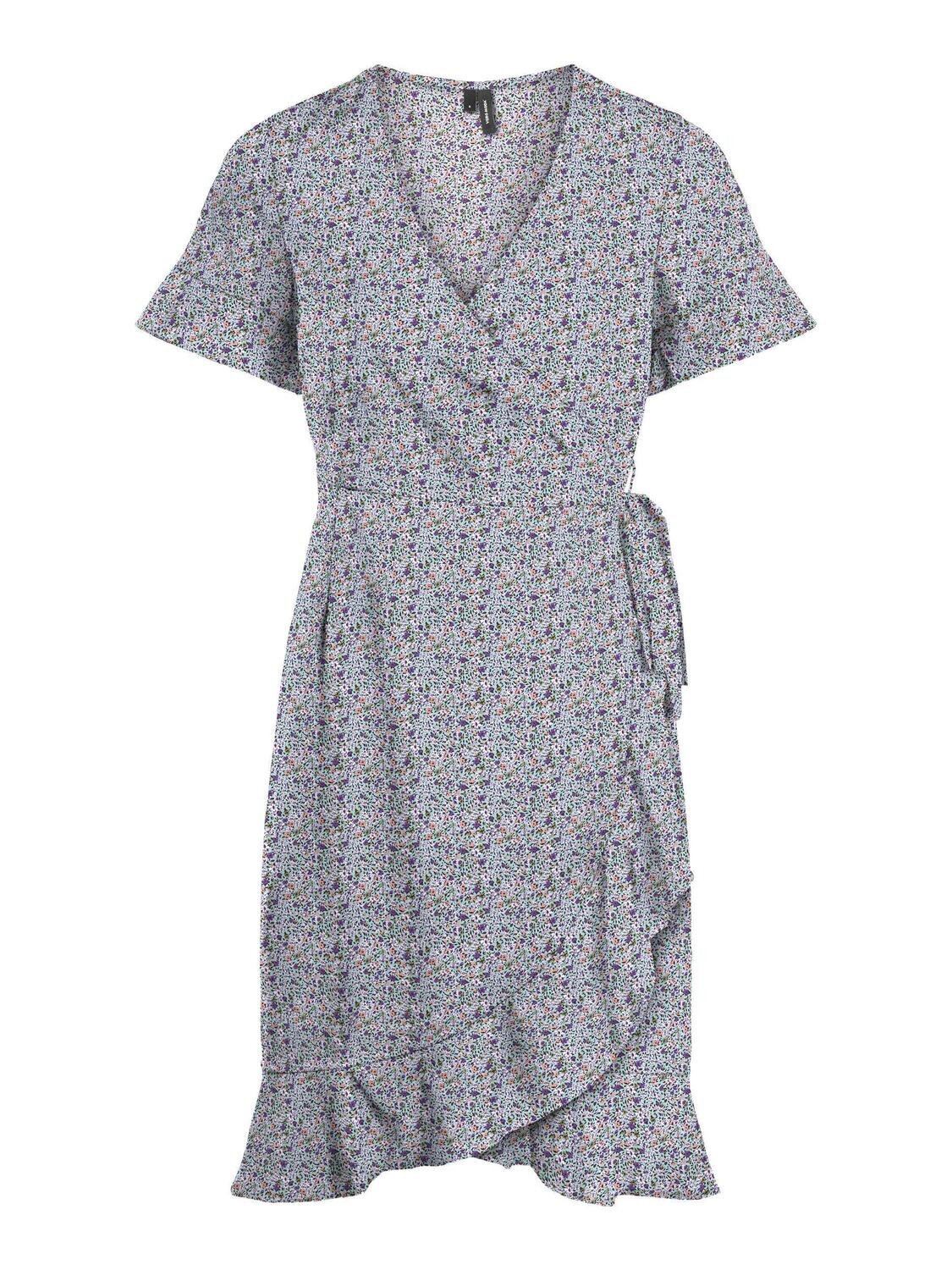 VMHENNA 2/4 WRAP FRILL DRESS EXP GA Aquamarine-PURPLE BELLA