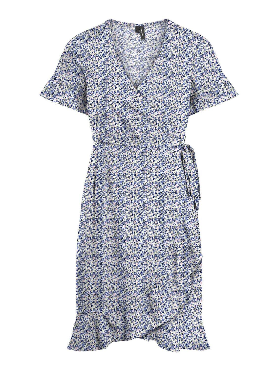 VMHENNA 2/4 WRAP FRILL DRESS EXP GA Birch/BLUE BELLA