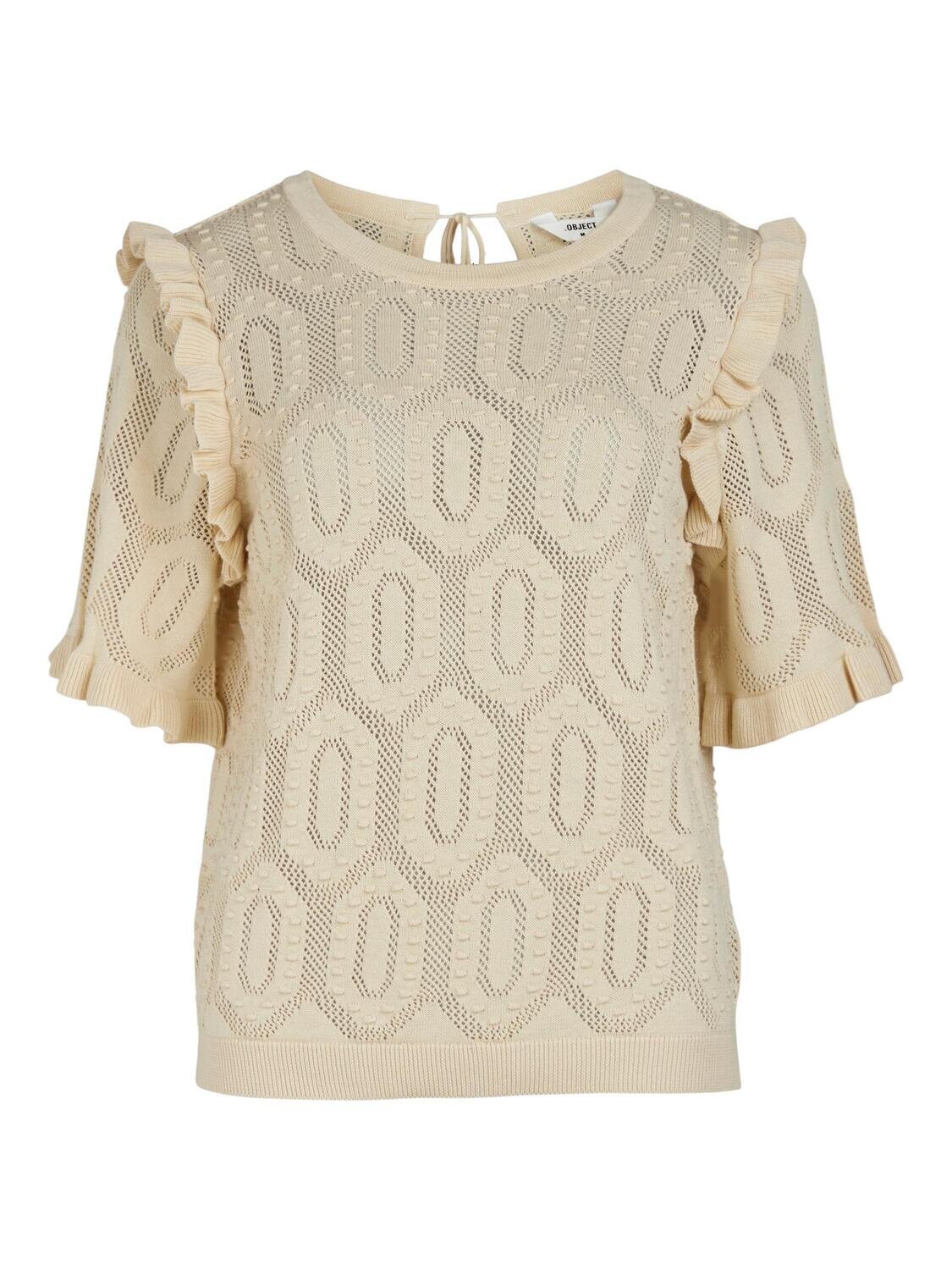 OBJCILA S/S KNIT PULLOVER 121 .C Sandshell