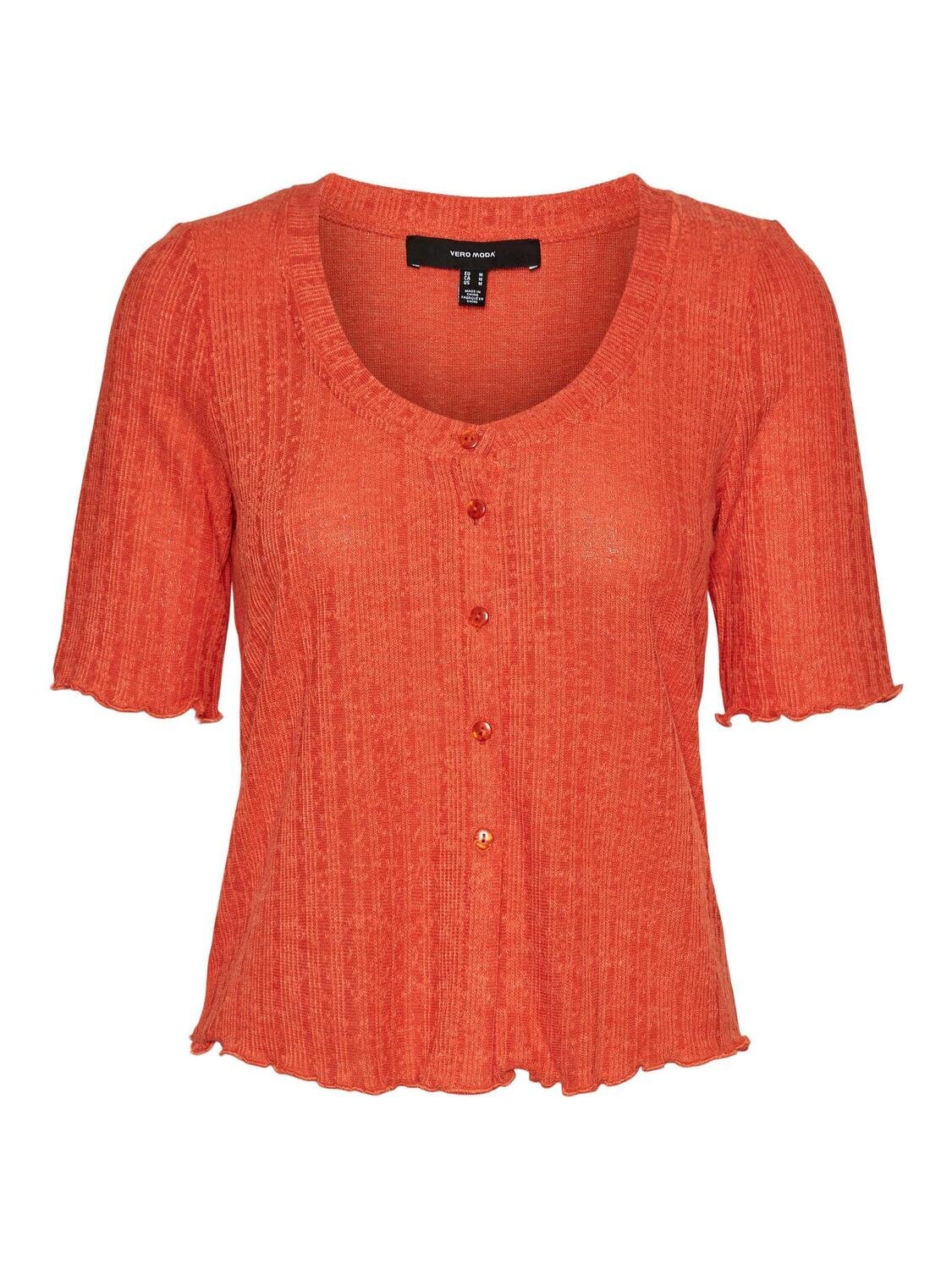 VMMARINA 2/4 U-NECK CARDIGAN Cherry Tomato