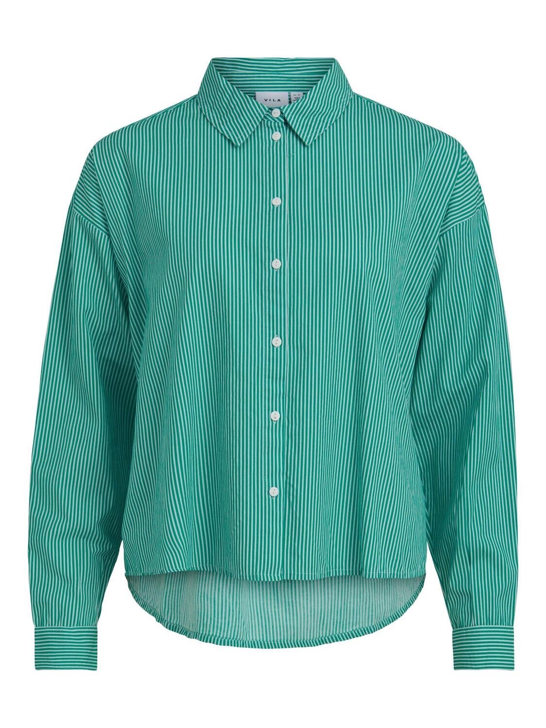 VIMALENE LS DROP SHOULDER SHIRT Emerald/Cloud dancer