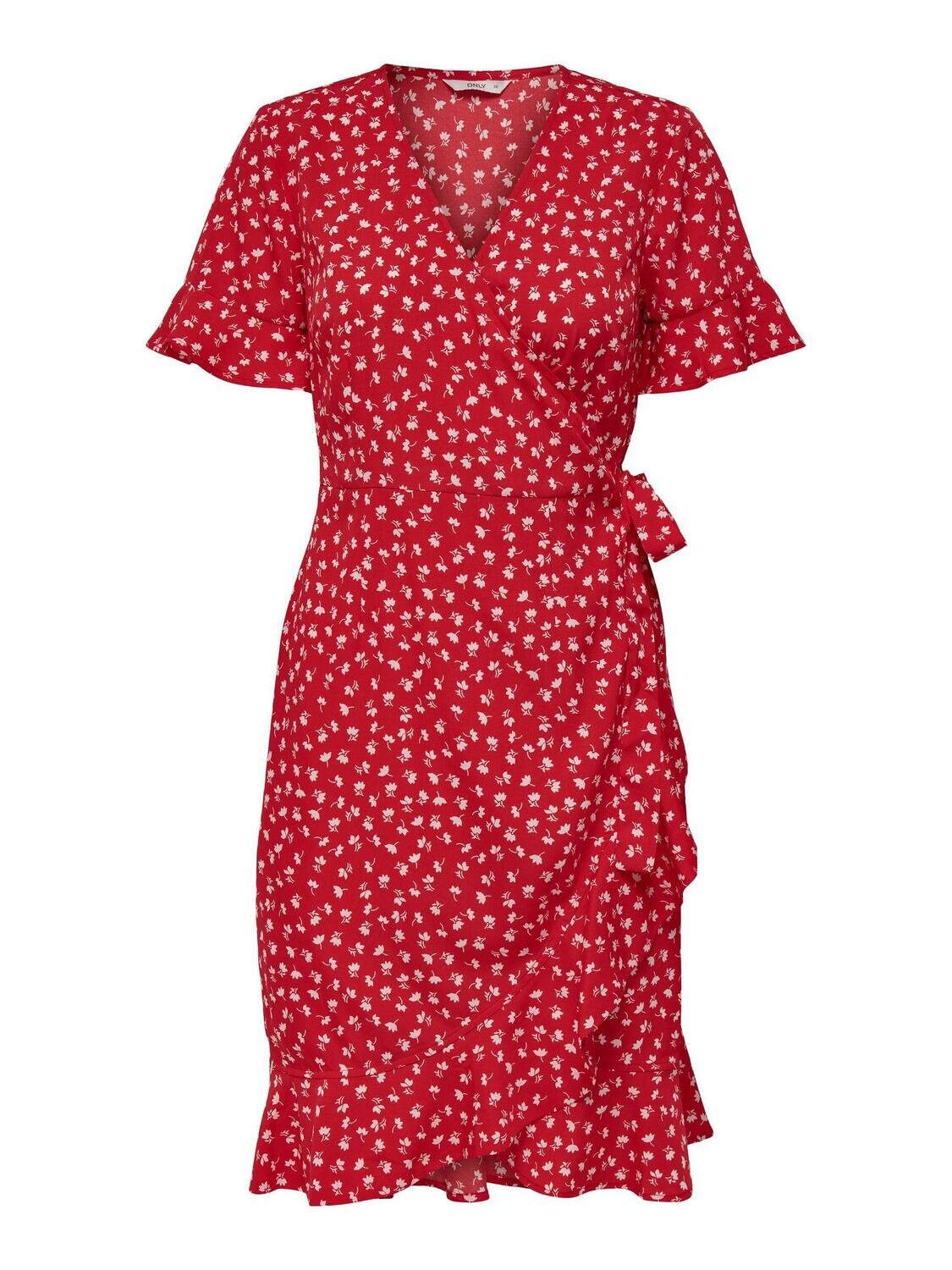 ONLOLIVIA S/S WRAP DRESS WVN NOOS Mars Red-W.FIONA DITSY