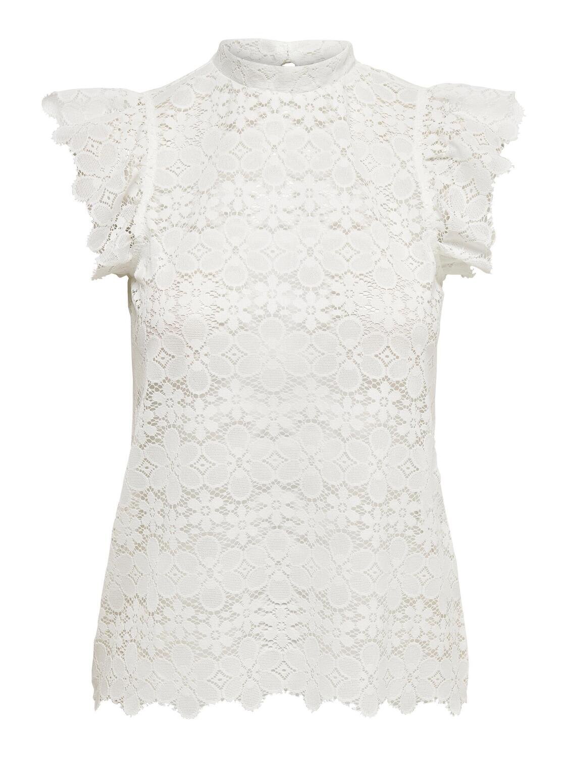 JDYBLOND S/L LACE TOP JRS NOOS Cloud Dancer-DTM BUTTON