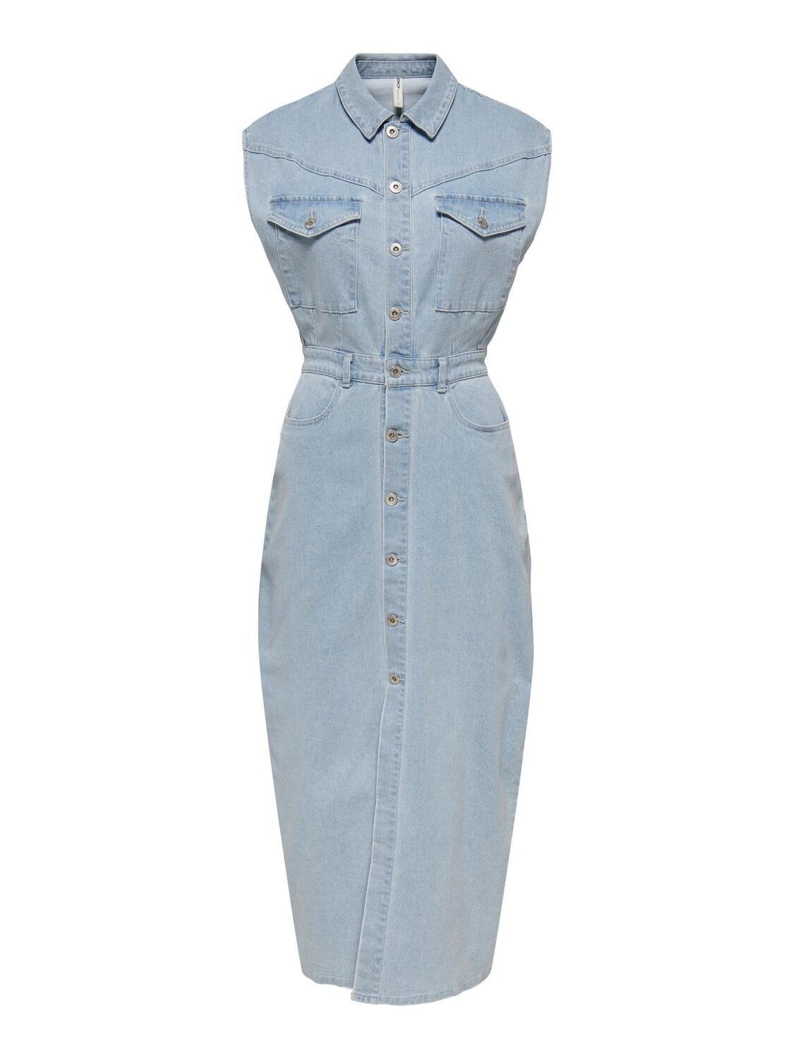 ONLLINDSEY SL LONG DNM DRESS REA Light Blue Denim