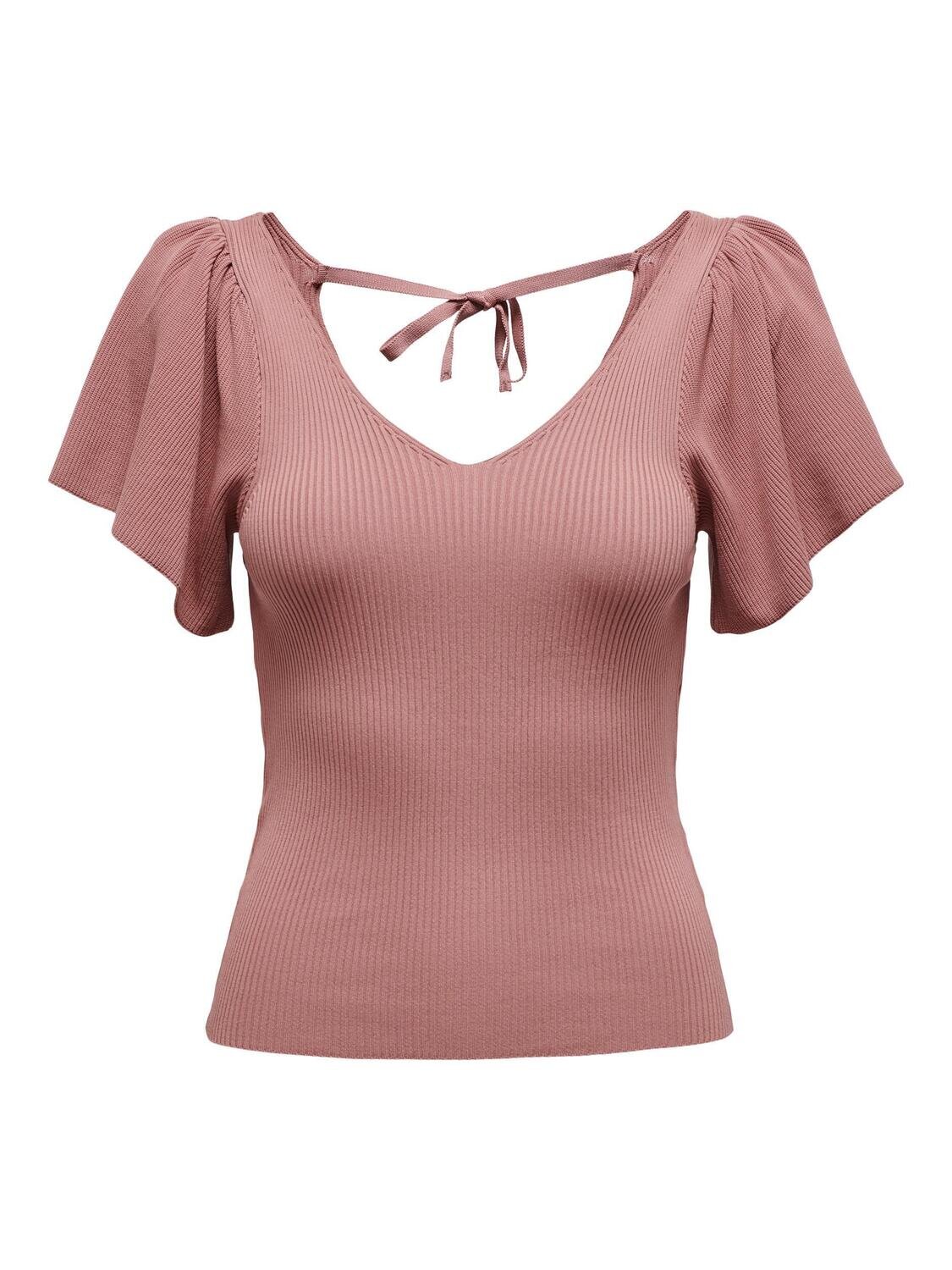 ONLLEELO S/S BACK PULLOVER KNT NOOS Dry Rose