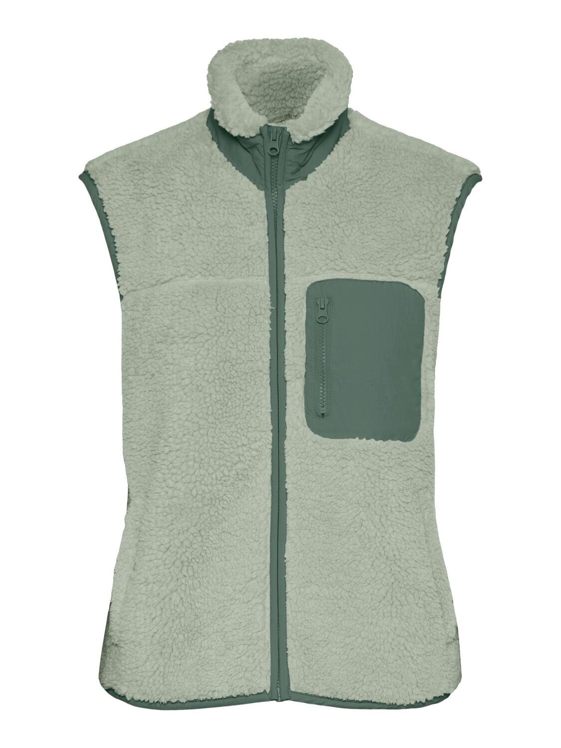 VMCILLE SHORT TEDDY WAISTCOAT BOO PETITE Desert Sage-Laurel Wreath