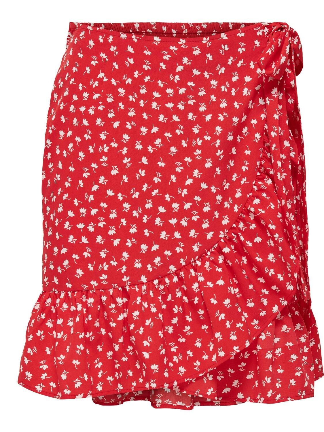 ONLOLIVIA WRAP SKIRT WVN NOOS Mars Red-FIONA DITSY