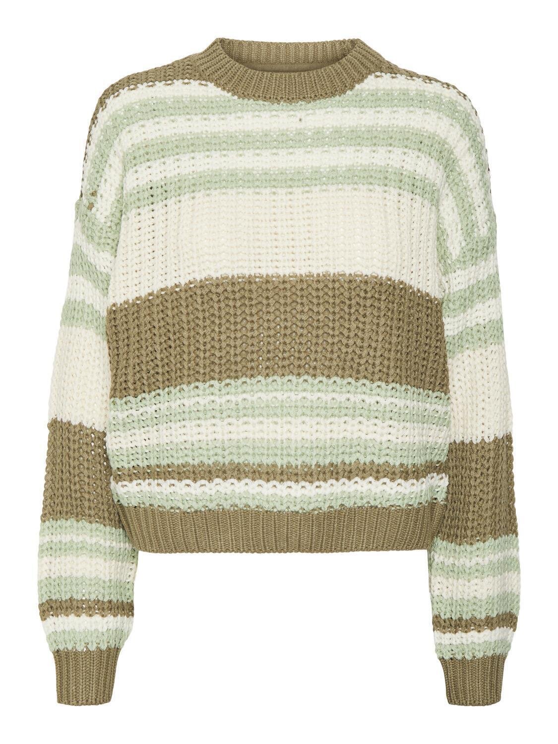 NMCHARLIE L/S O-NECK KNIT Mermaid/SMOKE GREEN