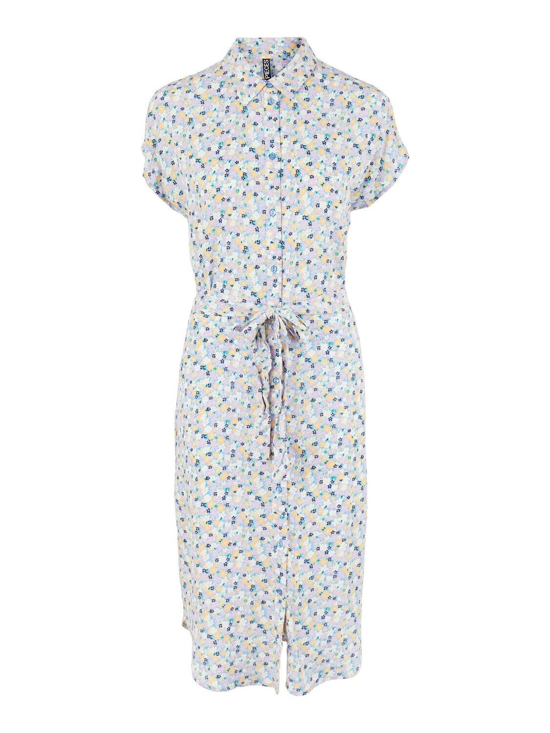 PCNYA SS SHIRT DRESS BF BC Apricot Cream-Multi flower