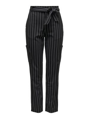 JDYGEGGO BELT POCKET PANT JRS Black-PIN STRIPES