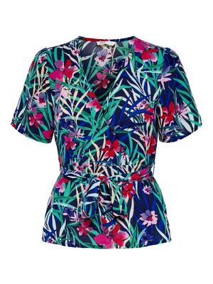 ONLLINA S/S WRAP TOP PTM Patriot Blue/Flower