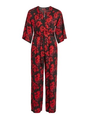 OBJKISS 3/4 PANTHEON JUMPSUIT A RT Black/AOP