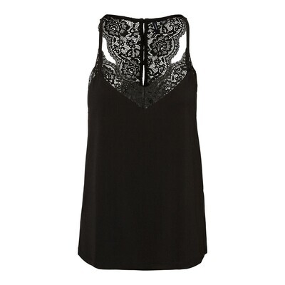 VMANA S/L LACE TOP NOOS Black