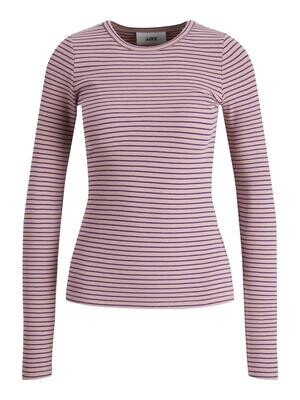 JXFREYA LS RIB STRIPE TEE NOOS Woodrose/ACAI