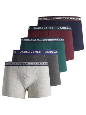 JACBLACK FRIDAY TRUNKS 5 PACK LN Dark Grey Melange-LGM - Sea Mo