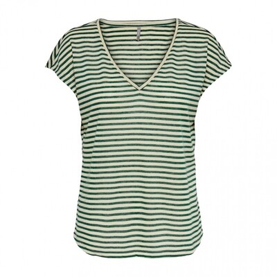 ONLCANNES S/S V-NECK GLITTER TOP JRS Smoke Pine/CLOUD DAN