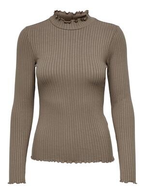 JDYFRANSISKA L/S HIGHNECK TOP JRS NOOS Walnut