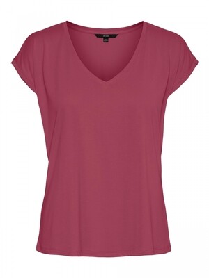 VMFILLI SS V-NECK TEE GA NOOS Dry Rose