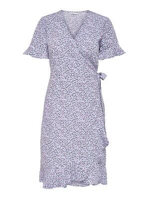 ONLOLIVIA S/S WRAP DRESS WVN NOOS Chinese Violet-W, NANNA FLOWER