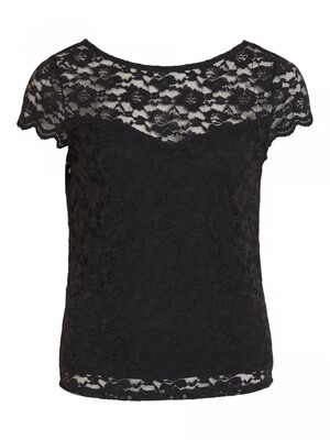 VIKALILA CAPSLEEVE LACE TOP - NOOS Black