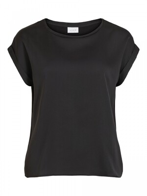 VIELLETTE S/S SATIN TOP/SU - NOOS Black