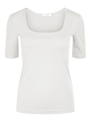 PCNUKITA 2/4 SQUARED NECK TOP BC Cloud Dancer